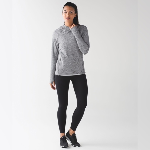 Lululemon Ready To Rulu Hoodie in Luon Spray Jacquard White Black Size 8 - Picture 3 of 16